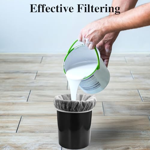 Okxiri 10 PCS Paint Strainer Bags 5 Gallon, Paint Filter Bag White Fine Mesh Strainer Bags, Elastic Top Opening Mesh Bag for Gardening, Paint