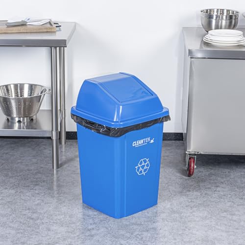 Restaurantware-LID ONLY: Clean Tek Professional Trash Can Lid, 1 Dome Swing Top Cover - Trash Bin Sold Separately, Square Shape, Blue Plastic, for Garbage Can, Heavy-Duty, for Indoor and Outdoor by Restaurantware - Image 3