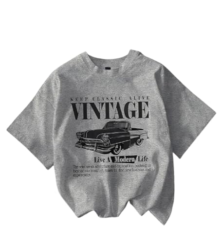 Image of Jawdrobe Cotton Blend Oversized Fit Half Sleeve Printed Round Neck T-Shirt for Women | Aesthetic Summer Wear