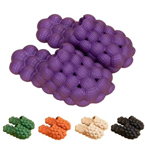 Image of Funny Bubble Massage Slippers for Women Men Soft Non-slip Spa Slippers Shower Bedroom Slippers Gym House Slippers, Fashion Unisex Stress Relief Slide Reflexology Sandals