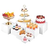 8PCS Buffet Risers，Large Food Risers for Buffet Table, Dessert Table Display Set,Food Stands for Display Party，Collectibles Jewelry Display Stand, Acrylic Cube Boxes big size(10'-9'-8'-7'-6'-5'-4'-3')