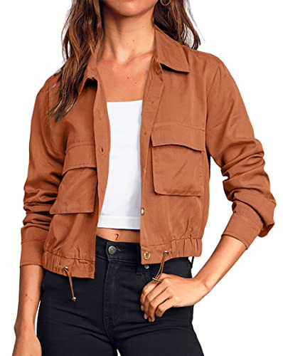 Onedreamer Women's Casual Casual Jackets Trendy Summer Jacket Button Down