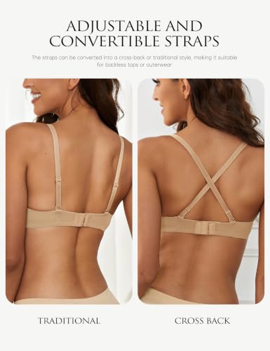 Image of Wingslove Women's Sexy Lace Bra Demi Sheer Mesh Balconette See Through Bralette Unlined Underwire Embroidered