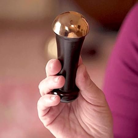 kansa wand face Detox Bronze/Kansa Wand Body and Foot Massager With Wooden Handle For Detoxification And Deep Relaxation (MINI SIZE 3.5CM)