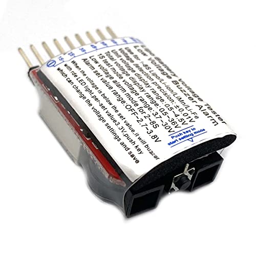 Image of Kiro&Seeu 5PCS RC Lipo Battery Tester Monitor Low Voltage Buzzer Alarm Voltage Checker with LED Indicator for 2-8s Lipo Life LiMn Li-ion Battery