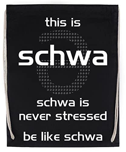 Schwa Is Never Stressed Drawstring Sports Bag Black
