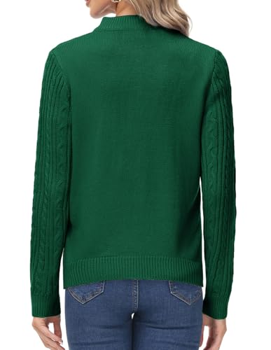 KANCY KOLE Women's Zip Up Cable Knit Sweater Long Sleeve Open Front Cardigan Warm Cardigan with Pockets Outwear Coat4