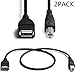 AMUU 2 Pack USB 2.0 Cables A Female to USB B Male Cable for Printer,Length is 20 Inches,A/F to B/M,Type-A F to M Extender Connection