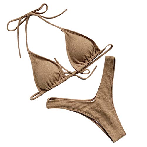 HoSayLike Bikini De Mujer Conjunto SóLido Traje BañO Sujetador Relleno Dos Piezas Ropa Playa Sexy Mujeres Bikinis Atractivo Push-Up BrasileñO Biquinis BañAdor NatacióN