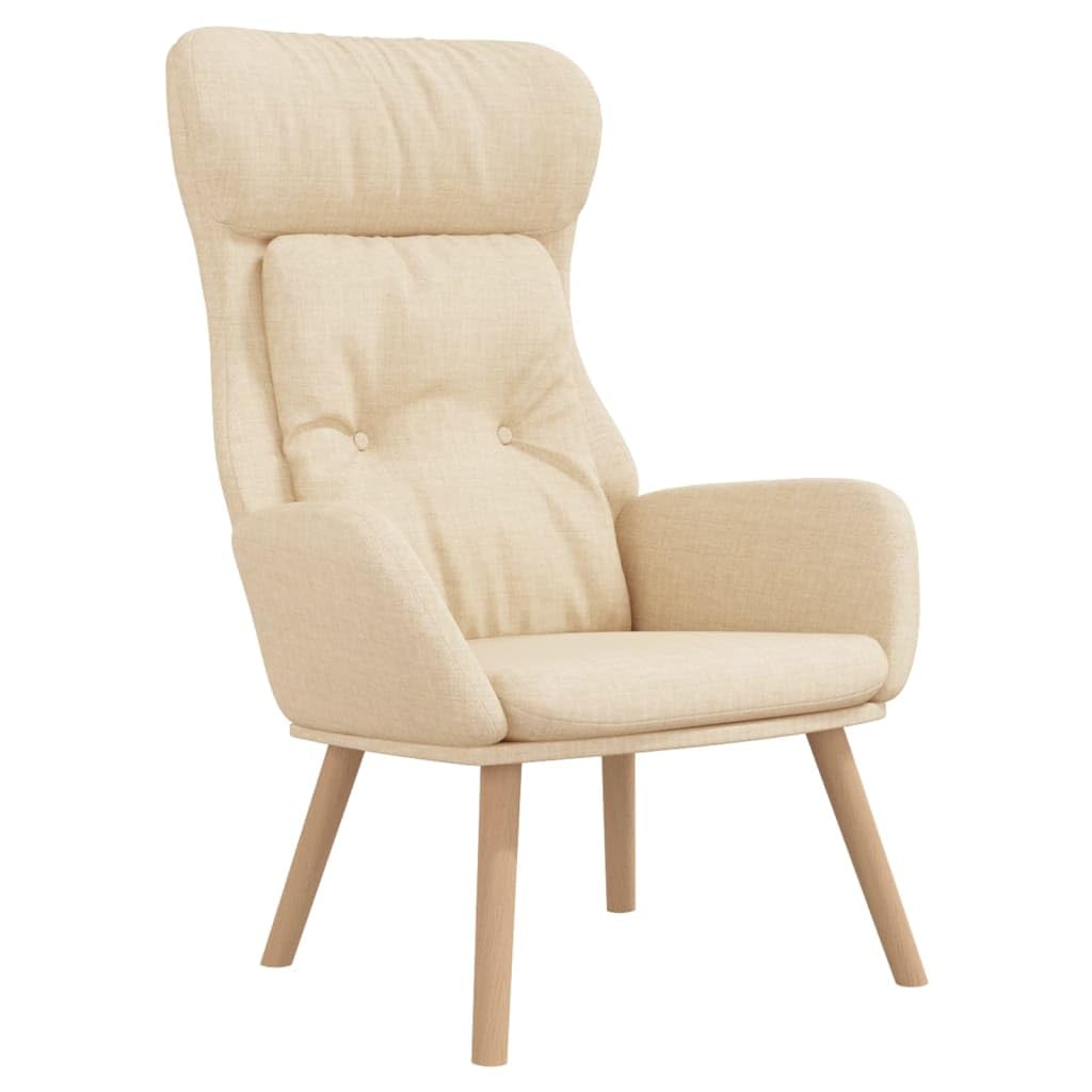 vidaXL Sillón de Relax de Tela Color Crema