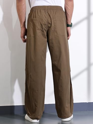 Image of Thomas Scott Men's | Solid | Light Weight | Breathable Fabric | 6 Pockets | Mid Rise | Loose Fit | 100% Cotton | Elasticated | Chino Trouser | Pants