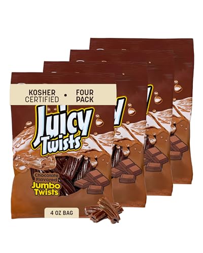 Juicy Twist Chocolate Jumbo Licorice Candy, 4oz, 4Pk