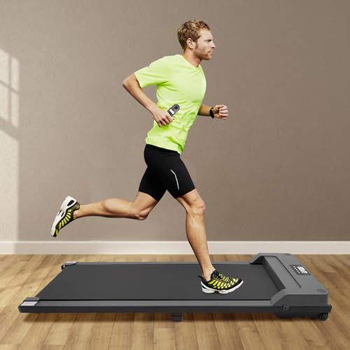 Tapis de course pour la maison/le bureau, tapis de marche silencieux avec écran LCD et télécommande, appareil d'entraînement Under Desk Treadmill pour l'entraînement d'endurance, appareils de fitness – Image 3