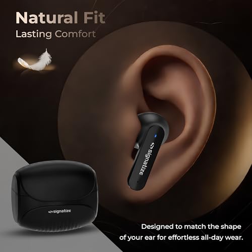 Image of True Wireless Earbuds with 45H Playtime, 10mm Deep Bass Drivers, Bluetooth 5.4, Low Latency, Ergonomic Natural Fit, and Type-C Fast Charging (Black)