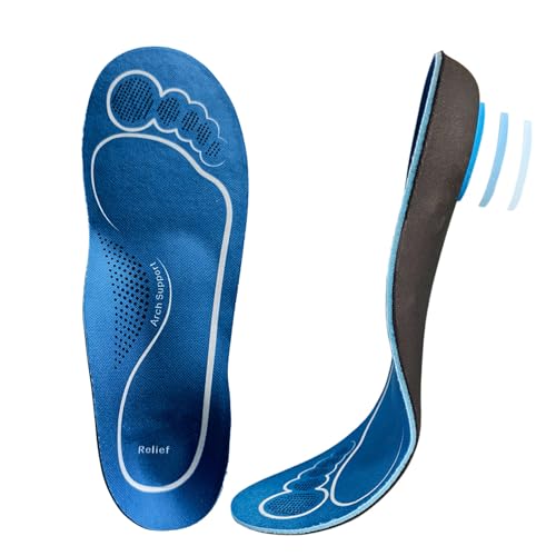 Raypontia Insertos de apoyo de para hombres, plantilla de corrección de supinación - plantilla transpirable que absorbe los golpes, accesorio de calzado antifatiga para botas de conducción