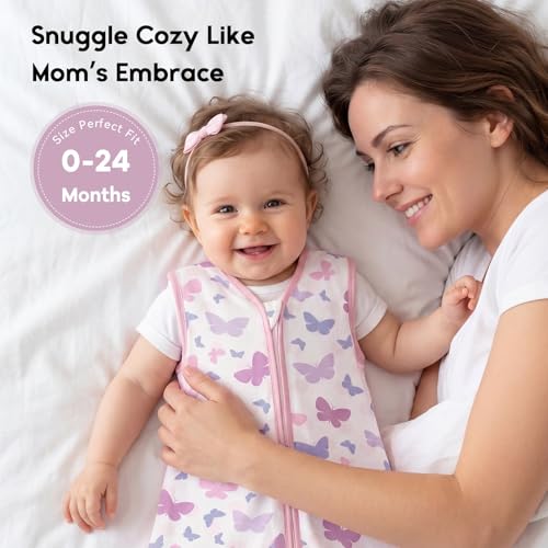 Image of Yoofoss Baby Sleep Sack 6-12 Months 0.5 TOG Baby Wearable Blanket, 100% Cotton Infant Toddler Sleeping Sack 2-Way Zipper Lightweight Sleep Sack