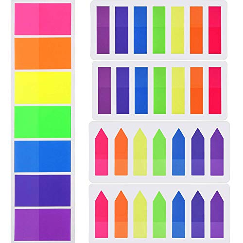 Haftstreifen Seitenmarker Farbige Sticky Tabs Seite Marker Flag Hinweis Tabs Fluoreszierende Index Flags Tab Klebemarkierungen (700 Stück 5 Sets Haftmarker)