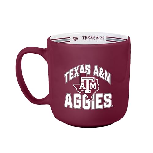 Image of Logo Brands NCAA Texas A&M Aggies 15 oz Stripe Coffee Mug - Vintage Team Logo, Inside Print & Stripes, Microwave & Dishwasher Safe- Great Gift For Fans & Alumni