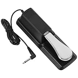 LokFy Sustain Pedal, Universal Electronic Organ Keyboard Pedal with Polarity Switch 1/4'' Input Plug, suitable for Digital Electric Piano, Piano Keyboard/MIDI Keyboard/Synthesizer, etc
