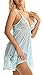 ADOREJOY Lingerie for Women Babydoll Lace Nightgown Mesh Bridal Wedding Sleepwear(Light Blue,S)