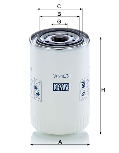 MANN-FILTER W 940/51 Filtro Dell'olio Sistema Idraulico - Per Applicazioni Fuori Strada - 2