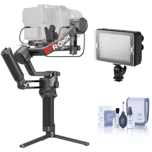 RS 4 Pro 3-Axis Handheld Gimbal Stabilizer Combo, Bundle with On-Camera LED Light and Cleaning Kit