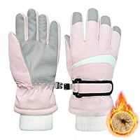 lifwimner Handschuhe Kinder Winter, Skihandschuhe für Jungen Mädchen wasserdichte Winddichte Winterhandschuhe für Snowboard Skifahren Outdoor Sports(Rosa, S)