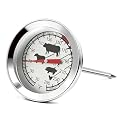 KT THERMO Oven/Grill Safe Meat Thermometer,Extra Large 2.5-inches Dial, Temperature Labeled for Poultry, Pork,Beef
