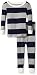 Burt's Bees Baby Boys' Organic 2 Piece Pajama Set, Midnight Grey Rugby, 12 Months