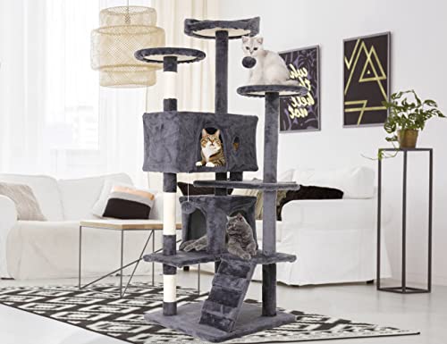 Torre para Gatos Alta 54" para Interiores miniatura 1