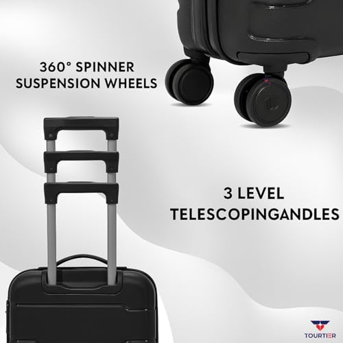 Image of 28-Inch Hard-Shell Luggage Suitcase | Lightweight 3.7 kg | 360 Spinner Wheels | 2-Way Zipper | Multi-Functional Lock | Business & Family Travel Trolley Bag (1, BLACK-20INCH)