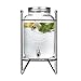 JRZTC Dispensadores de Bebidas de Vidrio de 8L o 4L Cada uno con Soporte de Metal Dispensador de Bebidas de Vidrio con Soporte de Acero Spigot y Tapa para Bebidas de té Helado,