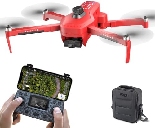 EXO X7 Ranger Plus - High End Camera Drone for Adults. Long Battery & Range, 4K Camera, 3 Axis Gimbal, Obstacle Avoidance, 27MPH Speed. Powerful & Playful Drone with Camera and GPS Return to Home. (1 Battery, USA Red)