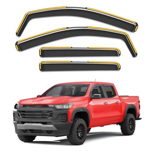 Saleago In-Channel Window Rain Guards Compatible With Truck Chevy Colorado/GMC Canyon 2023 2024 2025 2026 Crew Cab Vent Visors Window Visors Extra Durable Window Deflectors Vent Shades Car Accessories