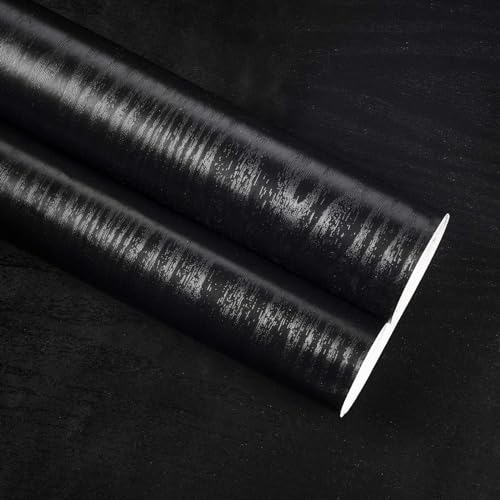 ConCus-T Black Wood Grain Contact Paper 60×300cm Self Adhesive Vinyl Kitchen Countertop Wall Stickers Decoration Peel-Stick Renovated Wallpaper for Furniture Door