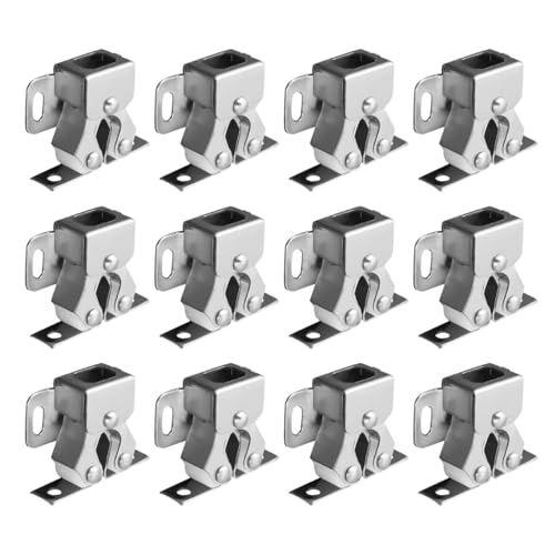 Angoily 12Pcs Cabinet Door Catch Stainless Steel Double Ball Roller Catch Latch Closet Ball Tension Latch Metal Door Accessories Replacement for Home Kitchen Tools