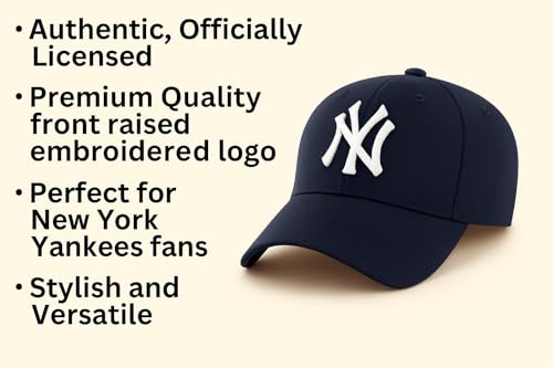 Gorra beisbolera ajustable azul marino con logo NY miniatura 6