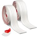 Sasylvia 2 Pcs Flexible Baseboard Molding Trim 4 Inch x 16 Feet Self Adhesive Vinyl Wall Base Peel and Stick Rubber Wall Base Trim Molding Flexible Floor Molding Trim for Walls Floors(Cream White)