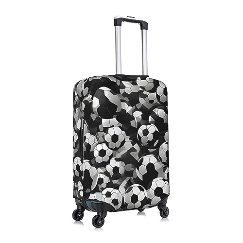 Black And White Soccer Ball Pattern Print Suitcase Covers For Luggage Suitcase Cover Travel Luggage Cover Fits 18-32 Inch Suitcases3