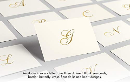 Designer Greetings Cartões de notas em branco com monograma, monograma inicial 