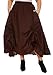 Beautybatik Brown Women Plus Size Cotton Ruched Front Victorian Renaissance Medieval Maxi Ruffled Skirt with Pockets 2X