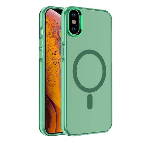 Coque magnétique iPhone X/Xs S. Tedazo transparente verte antichoc compatible MagSafe 5.8 pouces