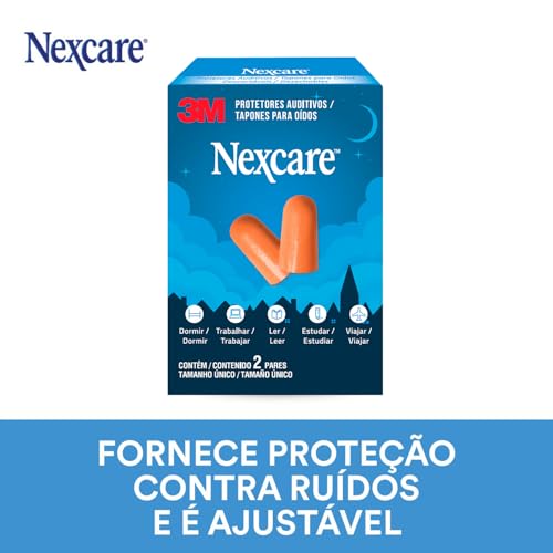 3M, Nexcare, Protetor Auditivo, Laranja - 2 Pares (1 pacote)