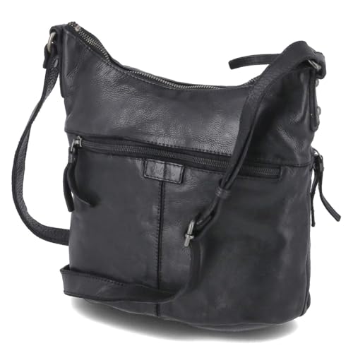 Beliana BEL9177-01 Bolso de mano de piel lisa para mujer en negro, Negro , talla única