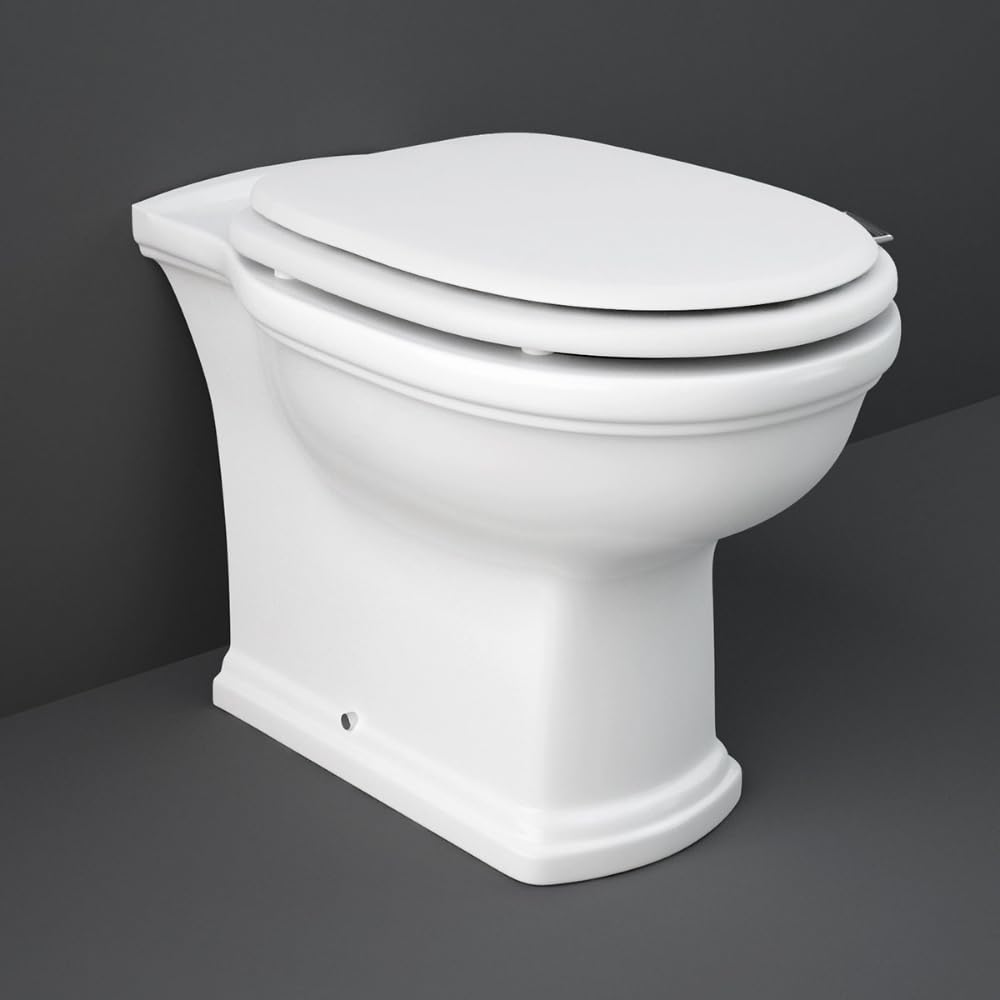 Schläfer - Copriwater Universale bianco in Legno Mdf 43x37, Tavoletta Wc Weser 4638101 con Cerniere Regolabili in metallo, Forma Ovale, Seduta Comoda