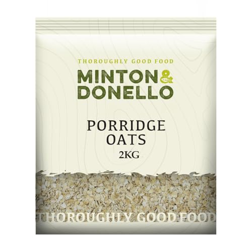 Minton & Donello 2Kg Porridge Oats - Wholegrain, High in Fibre, Source of Protein & Iron, Low in Sugar, Salt & Saturated Fat