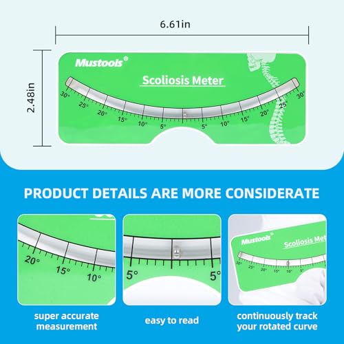 Image of Scoliosis Meter for Scoliosis Evaluation - Scoliosis Measurement Meter Level Ruler, Spine Rotation Detector, Scoliosis Angle Measurement, Pediatric & Adult Scoliosis Screening, Spinal Meter Machine