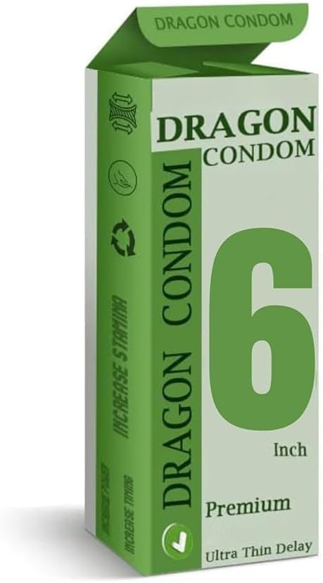 Premium Size Silicone Dotted condom Imported Dragon Dotted condom for mens (6 INCH)