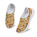 Dolyues Chaussures d'infirmière pour femme et fille - Chaussures de sport - Athlétique - Van Gogh - Motif tournesol - Galaxie - Lion - Splash - Tribal - Maille -, Hérisson Orange, 42 EU