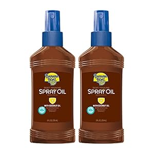 Banana Boat Deep Tanning Spray Oil Sunscreen with Coconut Oil, SPF 4, 8oz – Twin Pack